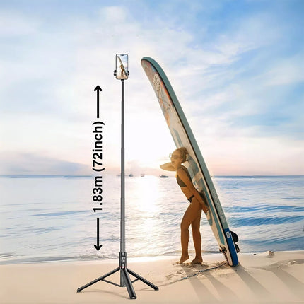 72" Selfie Stick Tripod 360 Rotation Remote Cold Shoe Mount Phone Stand