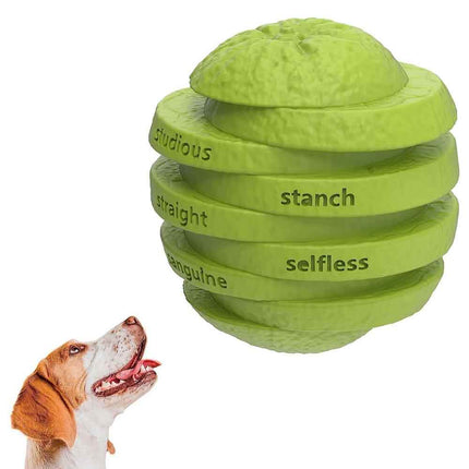 Durable Dog Chew Toy Treat Dispenser Interactive Orange 10cm