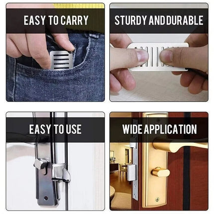 Portable 8cm Stainless Steel Anti-Theft Door Blocker Security Tool