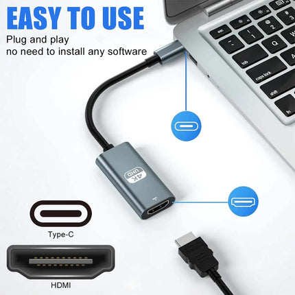 USB C to HDMI Adapter 4K 60Hz, Type-C to HDMI Converter Cable for Laptop, Tablet, TV