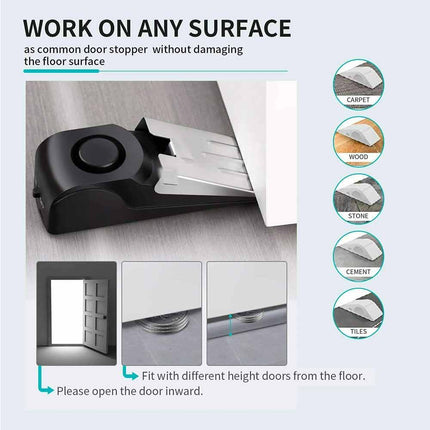 Door Stop Alarm Wedge Security System Intruder Alert Home Detection Device