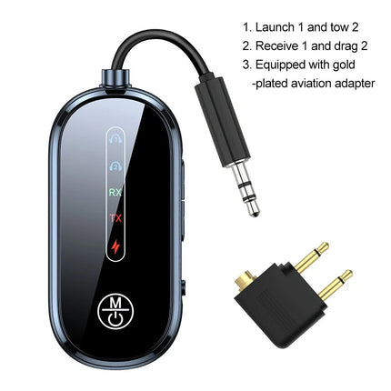 Wireless Bluetooth Transmitter for Airplane Audio Adapter Airpods Headphones