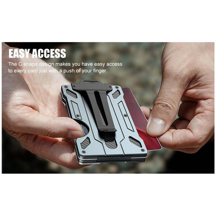 RFID Blocking Aluminum Card Holder Slim Wallet for Men with Money Clip