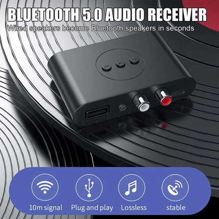 NFC Bluetooth 5.2 Wireless Receiver 3.5mm AUX to 2 RCA Audio Adapter
