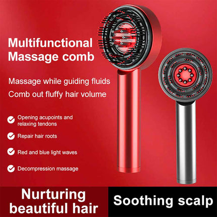 Professional Red Light Therapy Brush Comb for Scalp Massage & Hair Growth