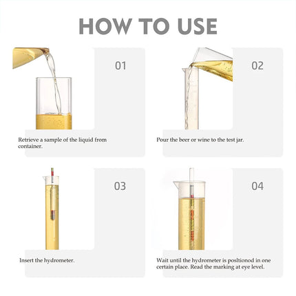 Home Brew Wine Hydrometer Set – Triple Scale Alcohol Tester & Test Jar