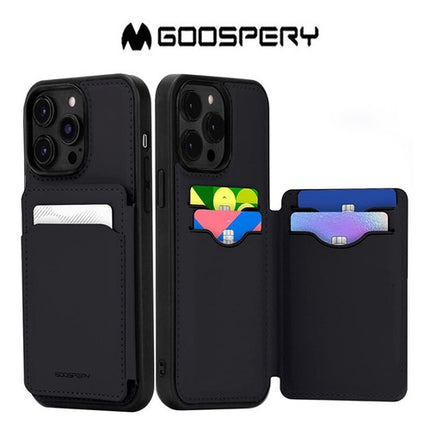 For iPhone 14 Series Goospery Balance Fit5 Card Case, Ultra Slim PU Leather