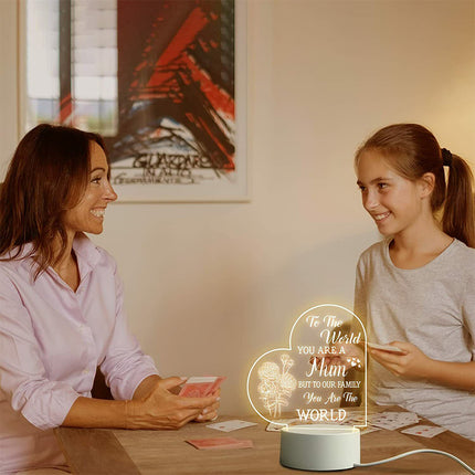Mother's Day Night Light USB Bedside Lamp Gift for Mum Mummy