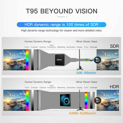 T95 TV Box 4GB 32GB Android 10.0 Quad Core HD 6K WiFi 5G Media Player