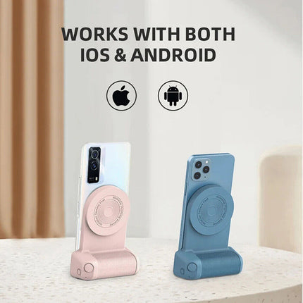 Magnetic Bluetooth Camera Shutter Hand Grip Phone Holder iPhone Android