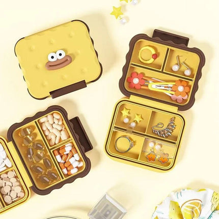 7 Compartment Cute Pill Box, Waterproof Mini Pill Case for Damp-Proof Travel