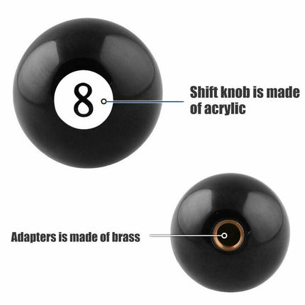 Manual Car Gear Shifter Knob, Billiard Ball Style with 3 Adapters