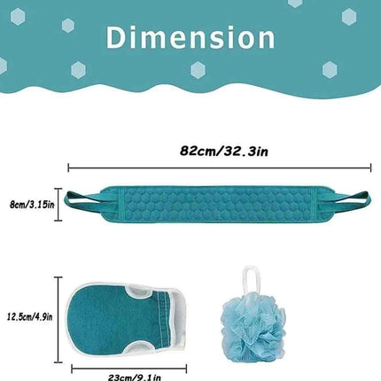 Exfoliating Body Scrubber – Back Scrubber, Bath Glove & Shower Set