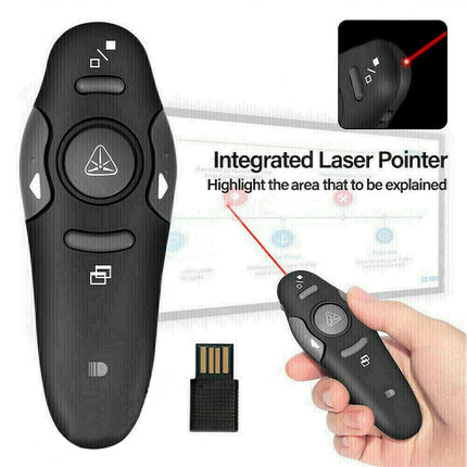 Wireless Presentation Remote with Laser Pointer & Mouse Clicker Control