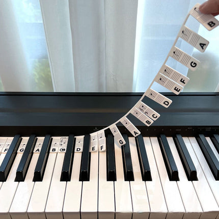 Silicone Reusable Piano Note Stickers for 88-Key Keyboard