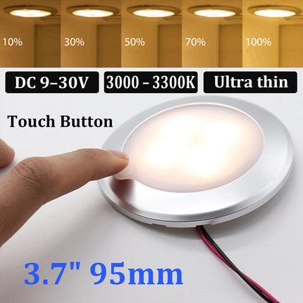 12V-24V LED Round Dimmer Spot Light, Touch Downlight for RV Caravan Boat