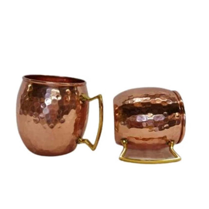 2X 60ml Copper-Plate Handcrafted Moscow Mule Mug with Brass Handle