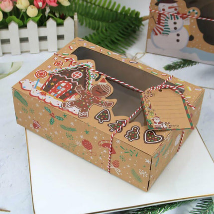 12Pcs Xmas Candy Cookie Gift Boxes Bakery Cupcake Muffin Cake Box