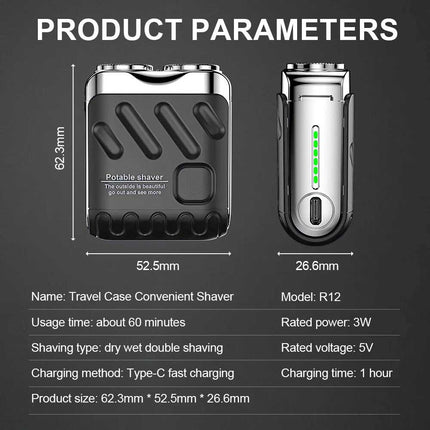 Ultra Clean Washable Double Head Electric Shaver Mini for Men Beard