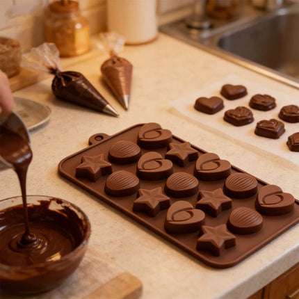 Chocolate Baking Silicone Cake Mould Ice Tray Candy Jelly Mold Nuts & Star