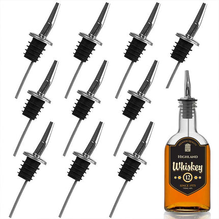 10X Stainless Steel Bottle Spouts, Oil Wine Liquor Pourer Dispenser Stopper
