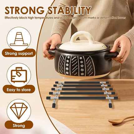 Stainless Steel Trivet, Hot Pan Stand Rack, Worktop Saver for Kitchen