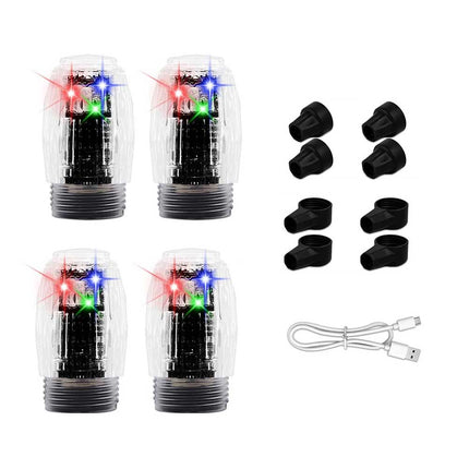 LED Wheel Strobe Light 4x Tire Valve Cap Lamp for Car Truck Motorcycle