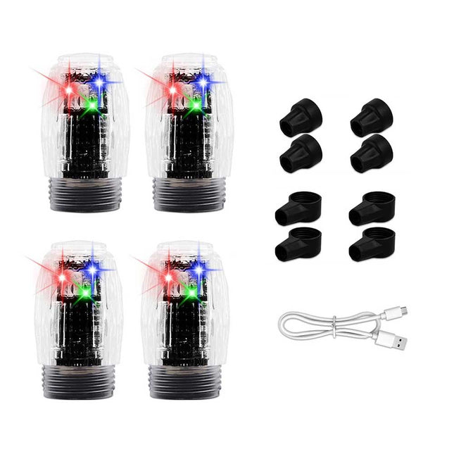 LED Wheel Strobe Light 4x Tire Valve Cap Lamp for Car Truck Motorcycle