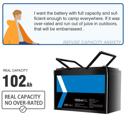 Gentrax 12V 100Ah LiFePO4 Lithium Battery BMS for Solar Boat RV Marine