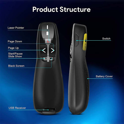 Wireless Presenter Remote, PPT Clicker Presentation Pen Controller