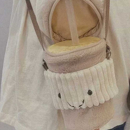 New Amuseable Coffee-To-Go Bag Beige – Soft Plush Toy for Coffee Lovers