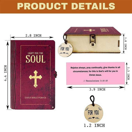 150PCS Bible Verse Cards Handmade Wooden Box Daily Scripture Verses