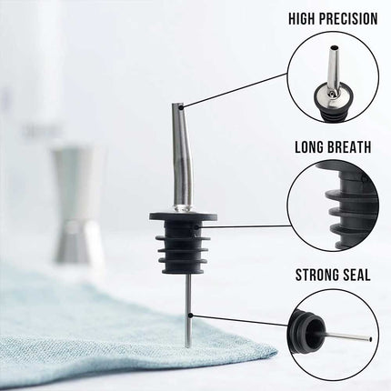 10X Stainless Steel Bottle Spouts, Oil Wine Liquor Pourer Dispenser Stopper