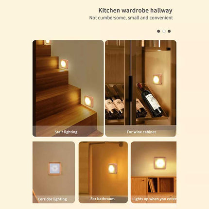 6 LED Motion Sensor Night Light Battery Operated Indoor Closet Cabinet Lamp