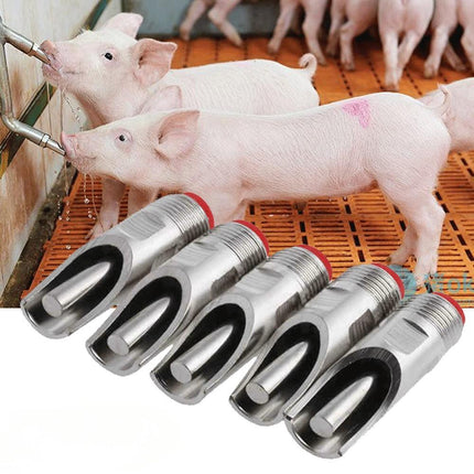 Automatic Animal Waterer 5x Stainless Steel Pig Nipple Drinker Tool