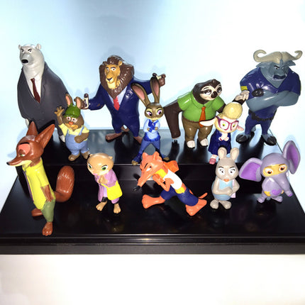 12pcs Zootopia Zootropolis Judy Hopps Nick Wilde Mr Big Mini Doll PVC Figures Set