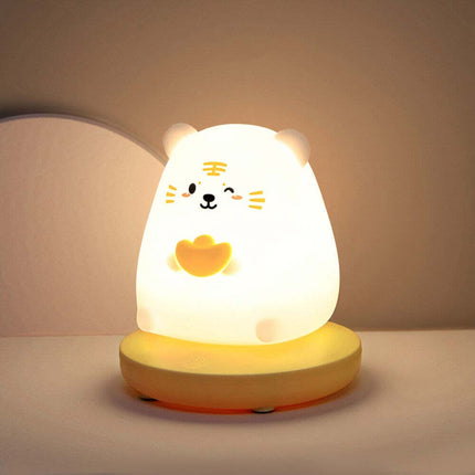 LED Animal Night Light Silicone Rechargeable Bedside Lamp for Gift