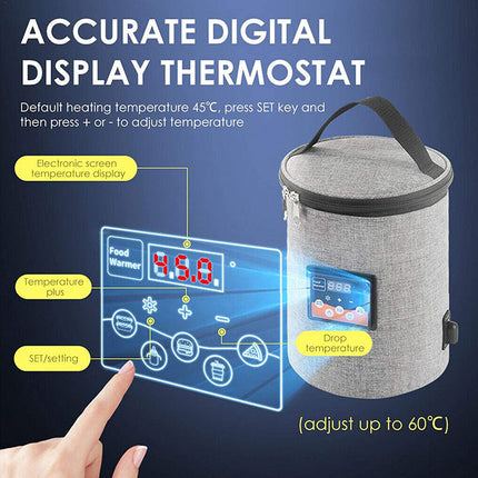 DC 12V Car Bottle Warmer Portable 40-60℃ Feeding Water Milk Cup Heater