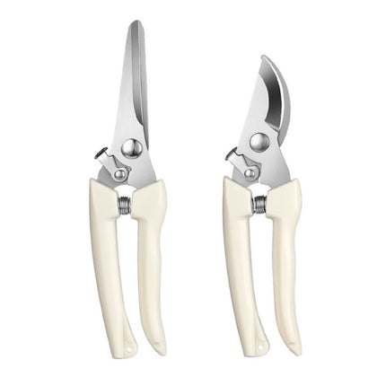 2-Piece Stainless Steel Garden Shears, Straight & Curved Blades