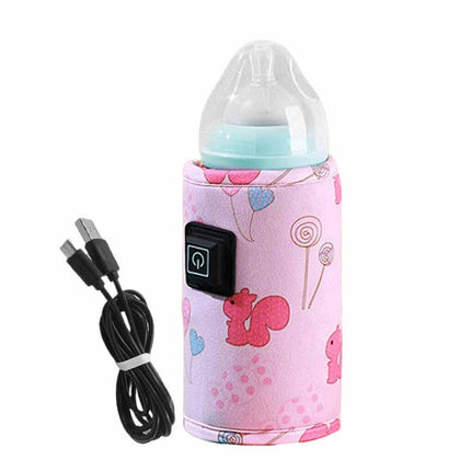 USB Travel Baby Bottle Warmer Bag, Portable Thermostat Milk Heater