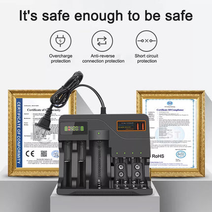 LCD Smart Battery Charger for AAA AA 9V Ni-MH Ni-CD Rechargeable