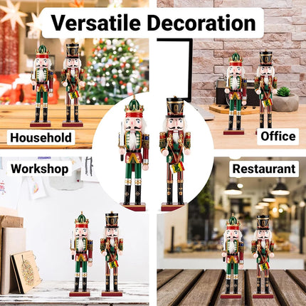 Wooden Nutcracker Figurine Traditional Xmas Festive Home Decor