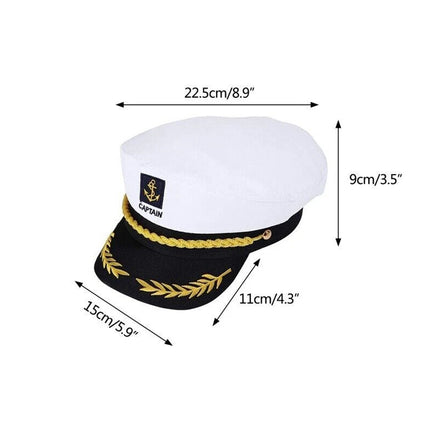 Navy Captain Hat, Skipper Yacht Hat, Sailor Costume Cosplay Fancy Dress