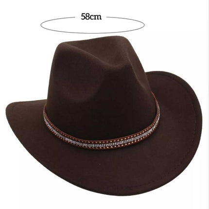 Western Cowboy Hat Women Men Wild West Hats Cowgirl Wide Brim Cap