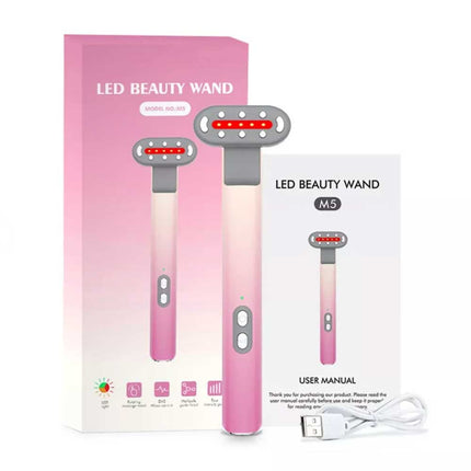 4-in-1 LED Facial Wand Red Light Therapy Massage for Skin Care Anti-Aging