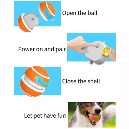 LED Interactive Pet Dog Ball Toy, Moving Roll for Puppy Training Indoor Outdoor