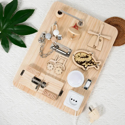 Montessori Busy Board for Toddlers – Sensory Fidget Toy ADHD Gift
