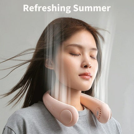 Bladeless Portable USB Neck Fan Rechargeable Dual Cooling Neckband