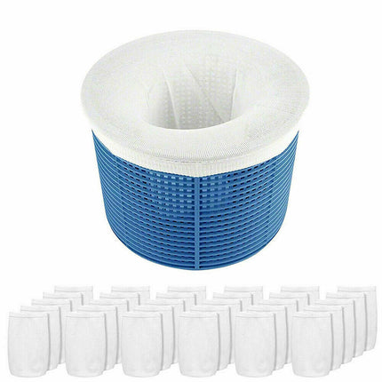 30/40/60 Pack Pool Skimmer Socks, Fine Mesh Filter Basket Saver White