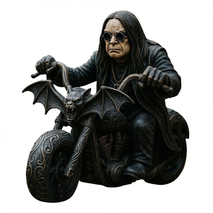 Retro Motorcycle Rider Statue Ozzy Figurine Desk Fan Decor